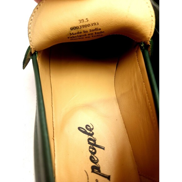 FREE PEOPLE Lyra Lug Sole Loafers / Deep Jade Leather Size 39.5 US 9 - Picture 8 of 12